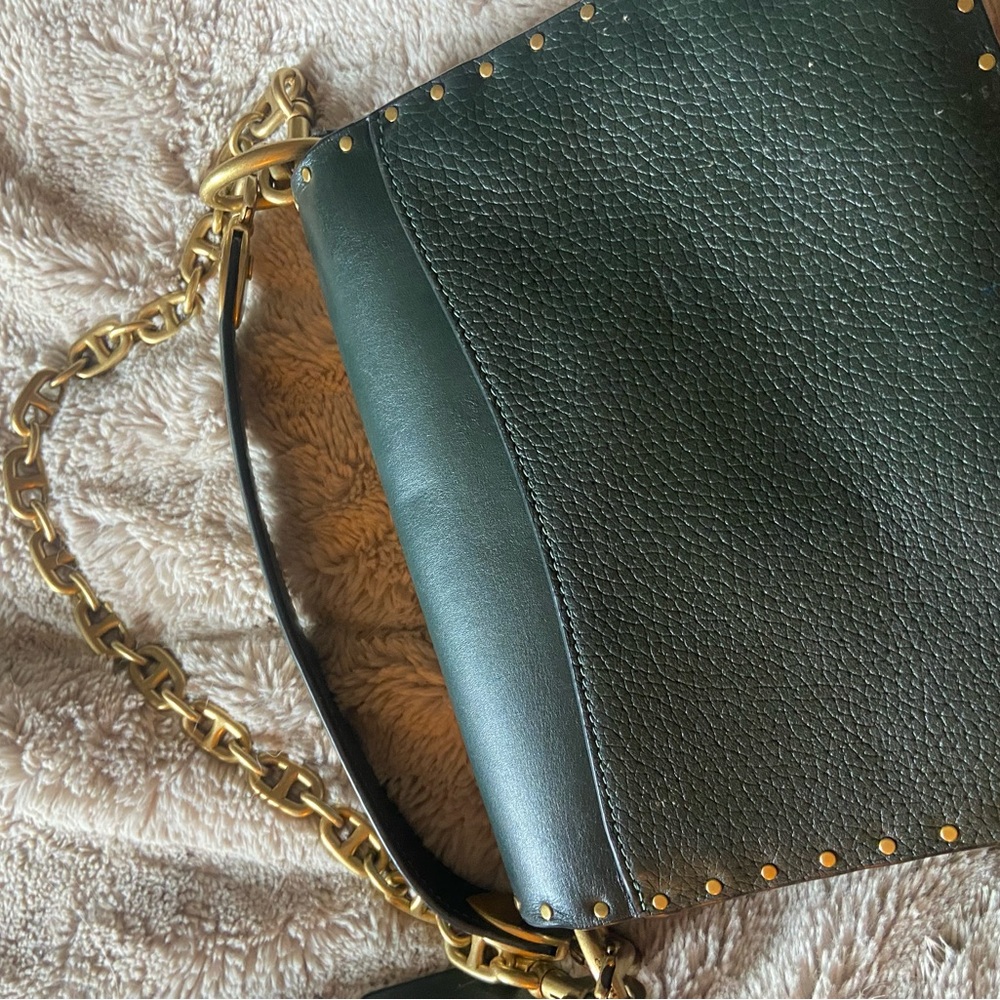 Coach Hunter Green and Brass Shoulder Bag with Chain - Picture 8 of 11